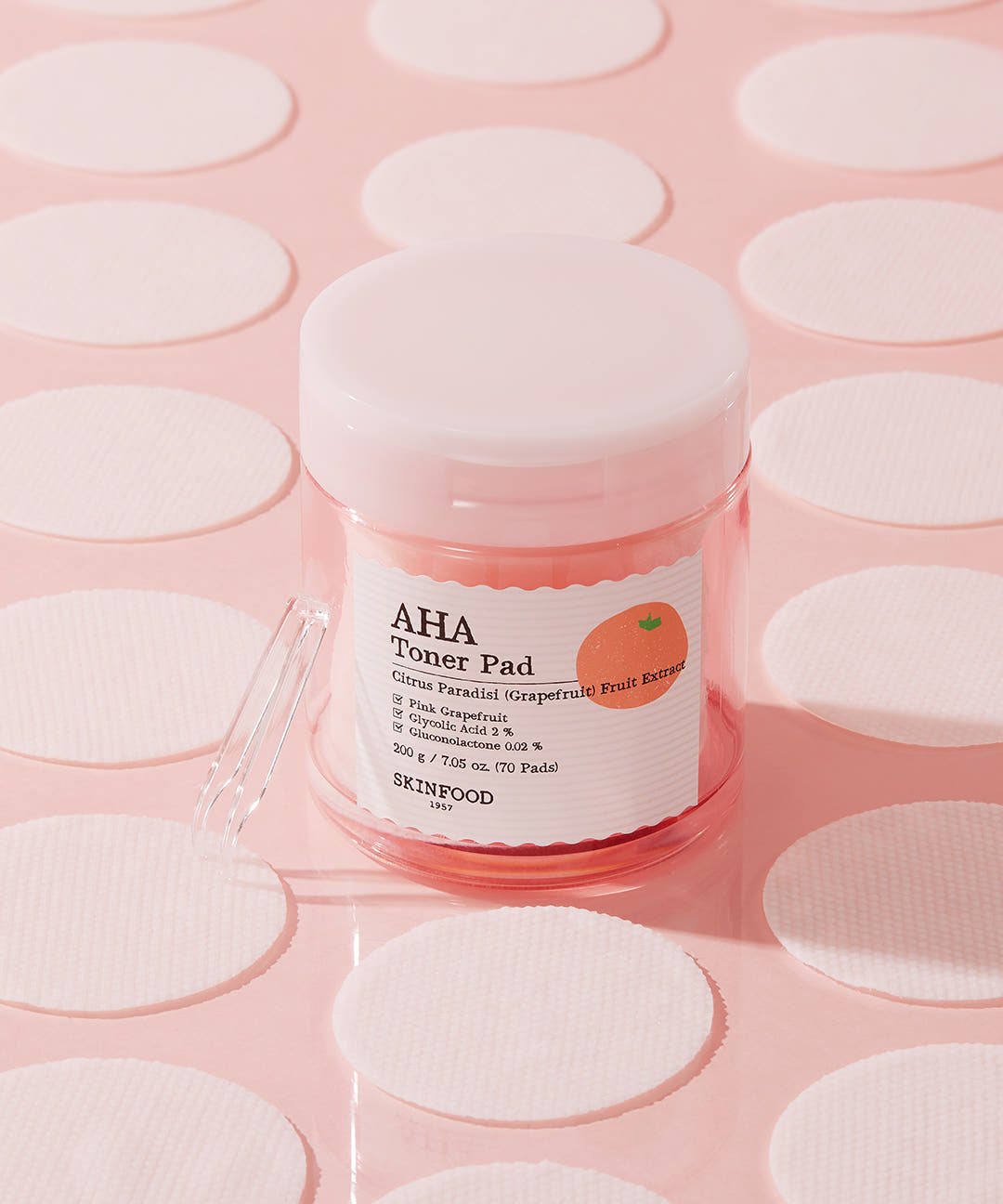 SKINFOOD Pink Grapefruit AHA Toner Pad 70 Pads