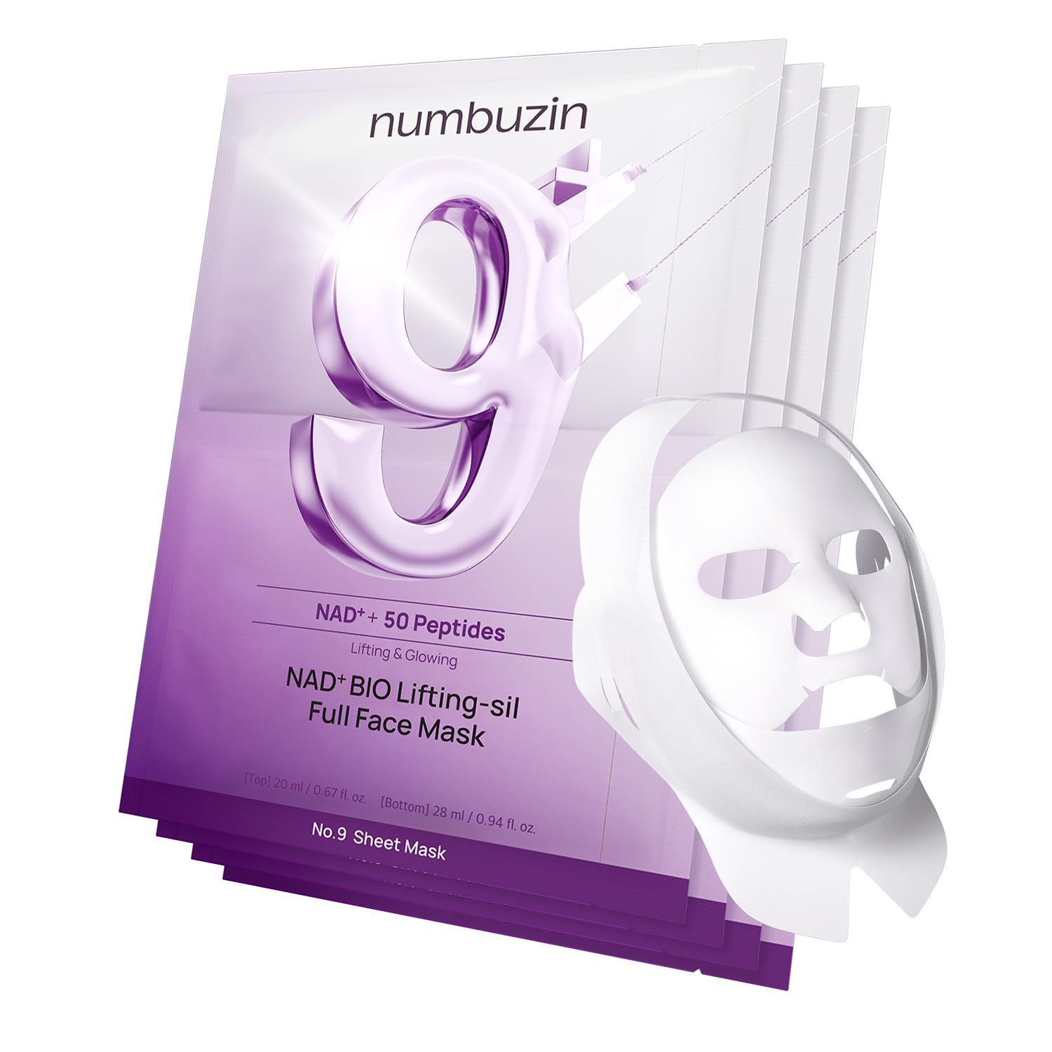 numbuzin No.9 NMN BIO Lifting-sil Full Face Mask 4sheets