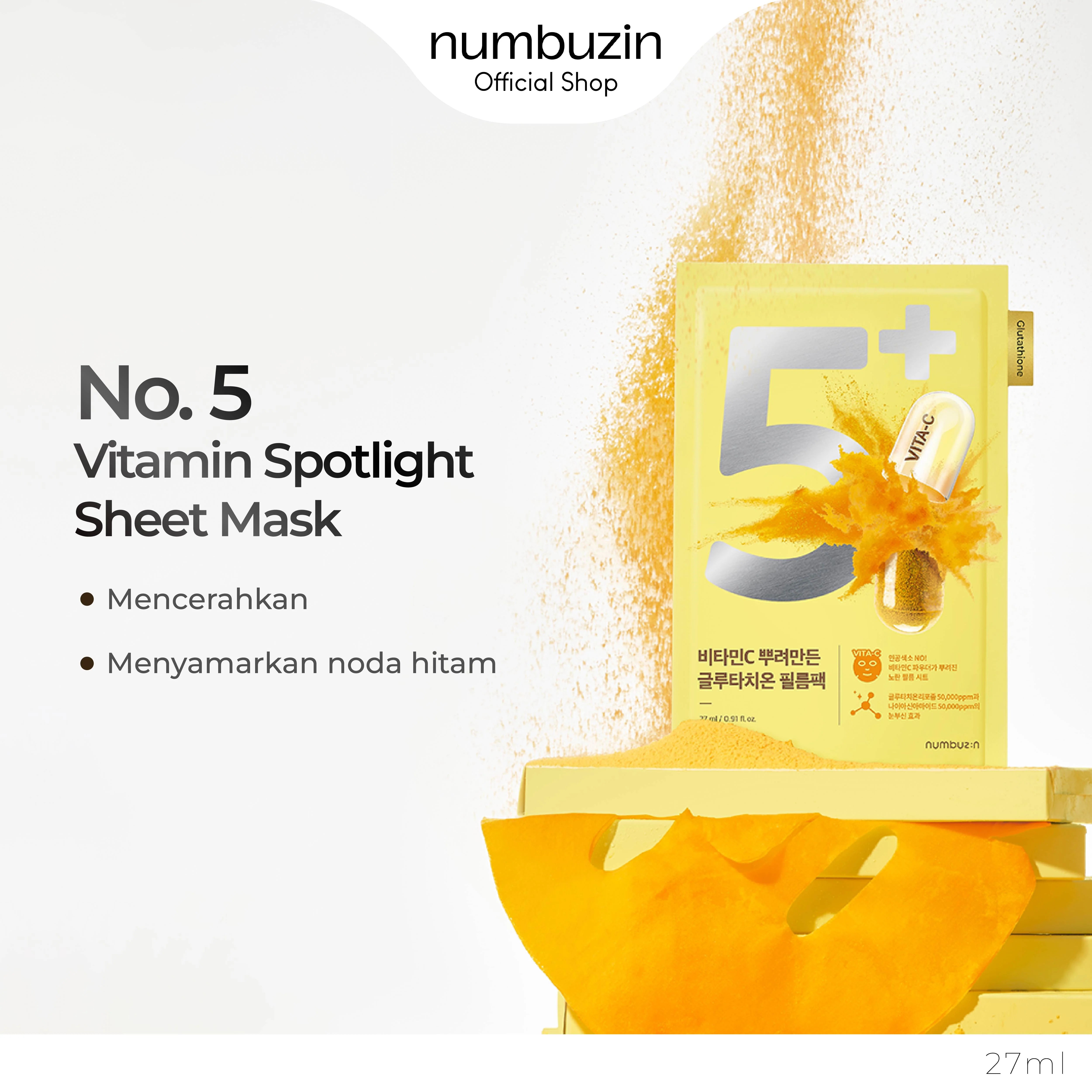 numbuzin No.5+ Vitamin Spotlight Sheet Mask 10Sheets