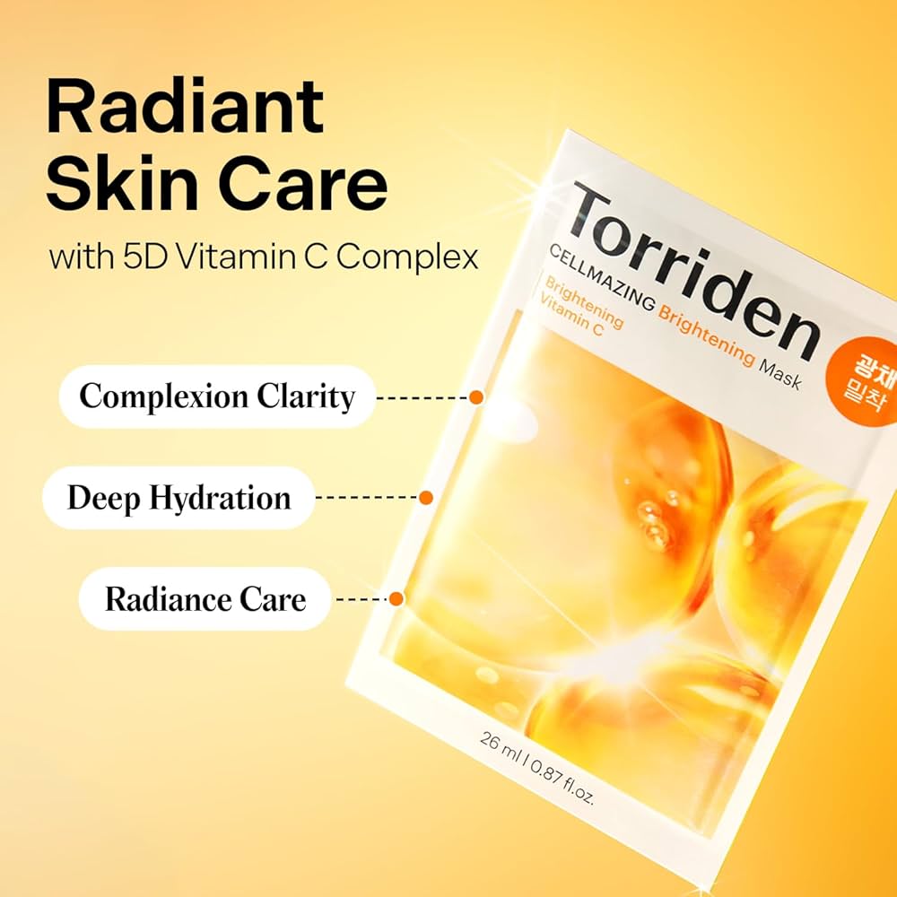 Torriden Cellmazing Vita C Brightening Mask Sheet 26ml X 10Pcs