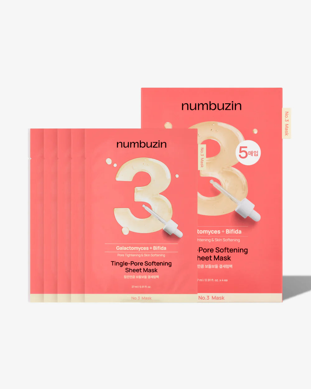numbuzin No.3 Tingle Pore Softening Sheet Mask 10 Sheets
