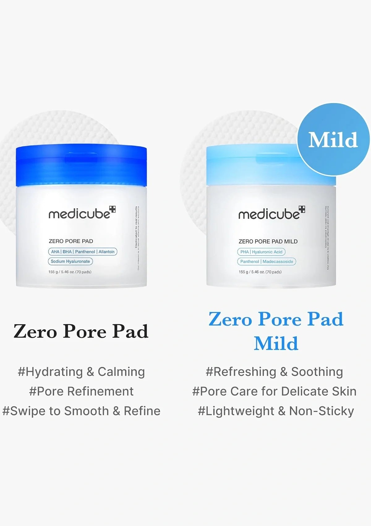 medicube Zero Pore Pad Mild 155g / 70 Pads