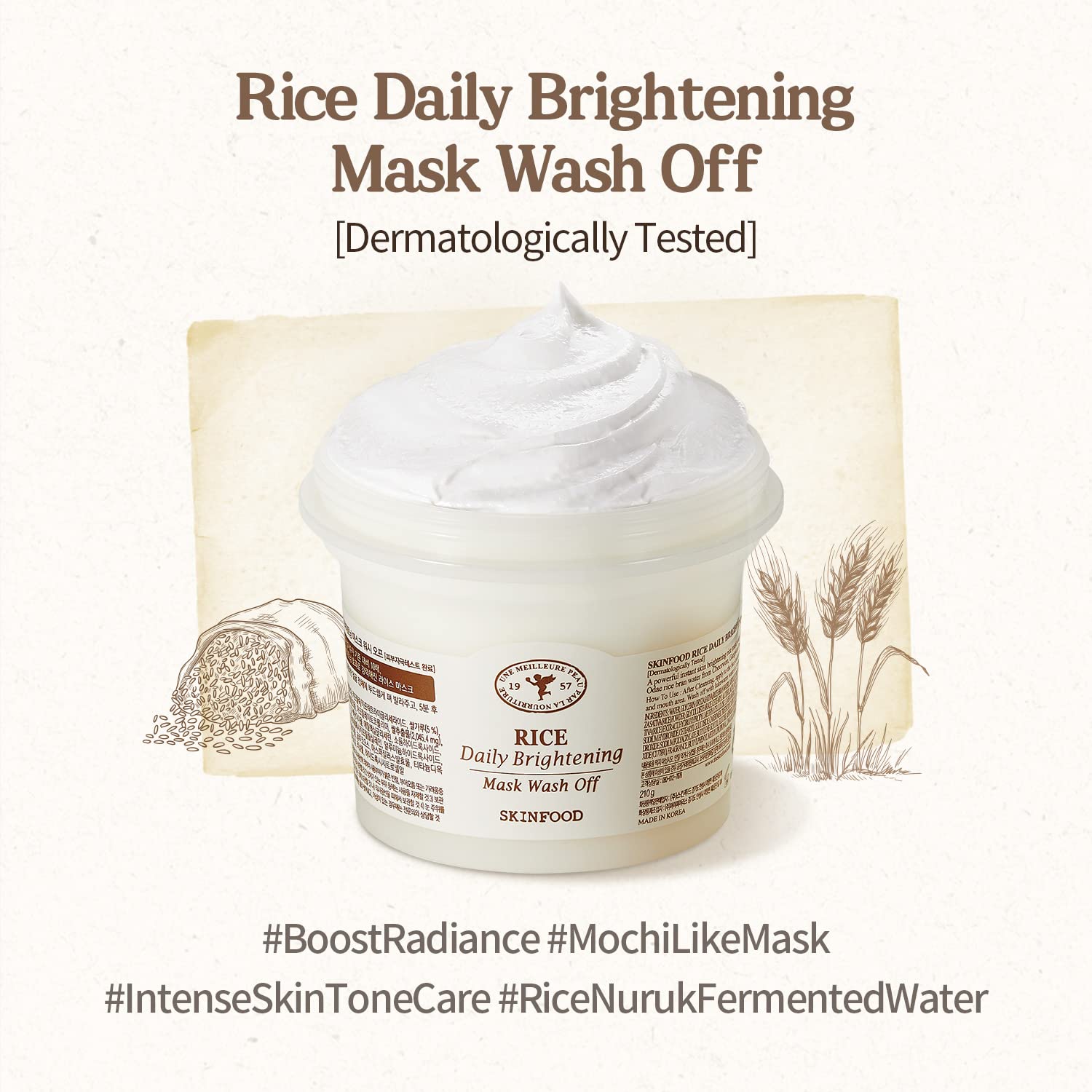 SKINFOOD Rice Daily Brightening Mask Wash Off