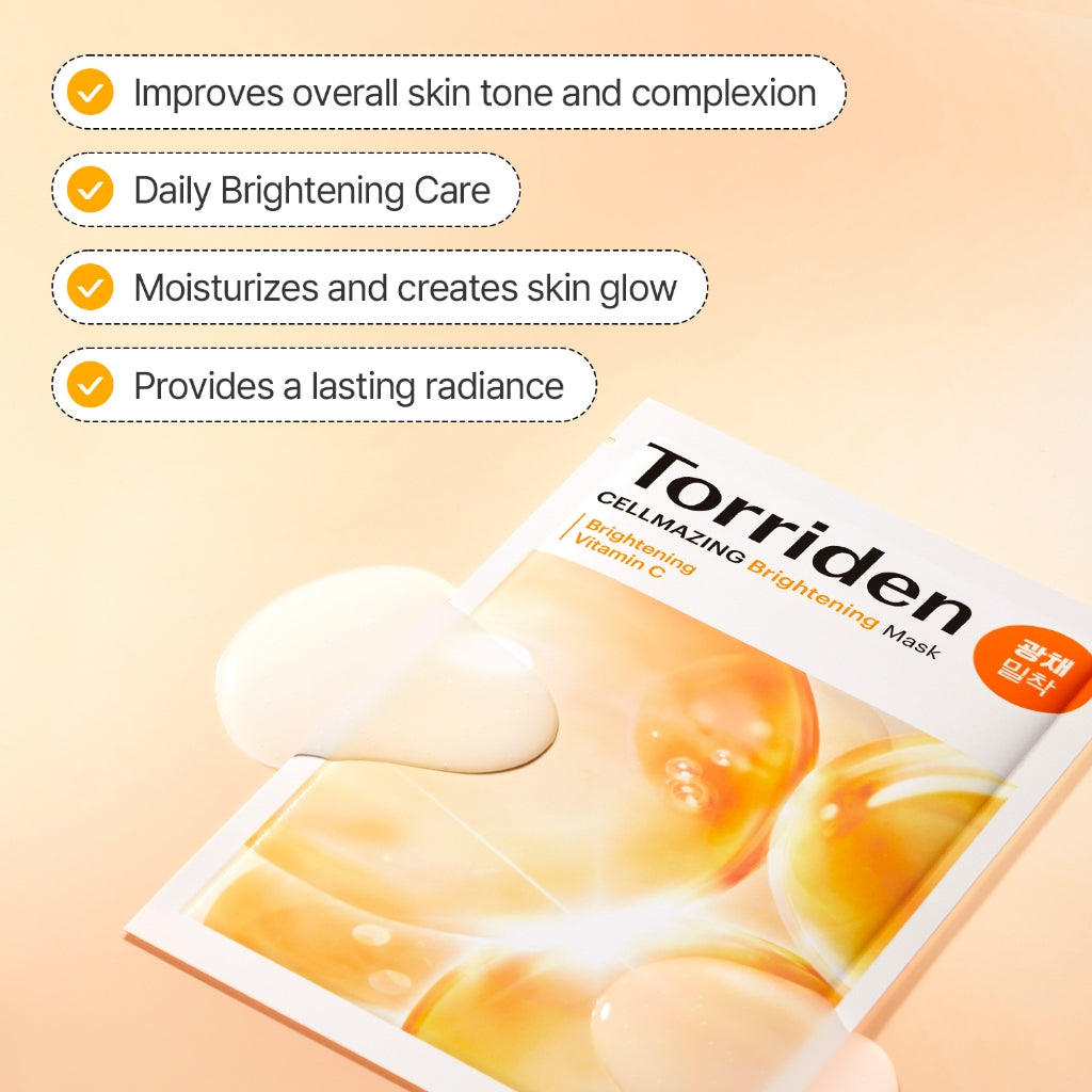 Torriden Cellmazing Vita C Brightening Mask Sheet 26ml X 10Pcs